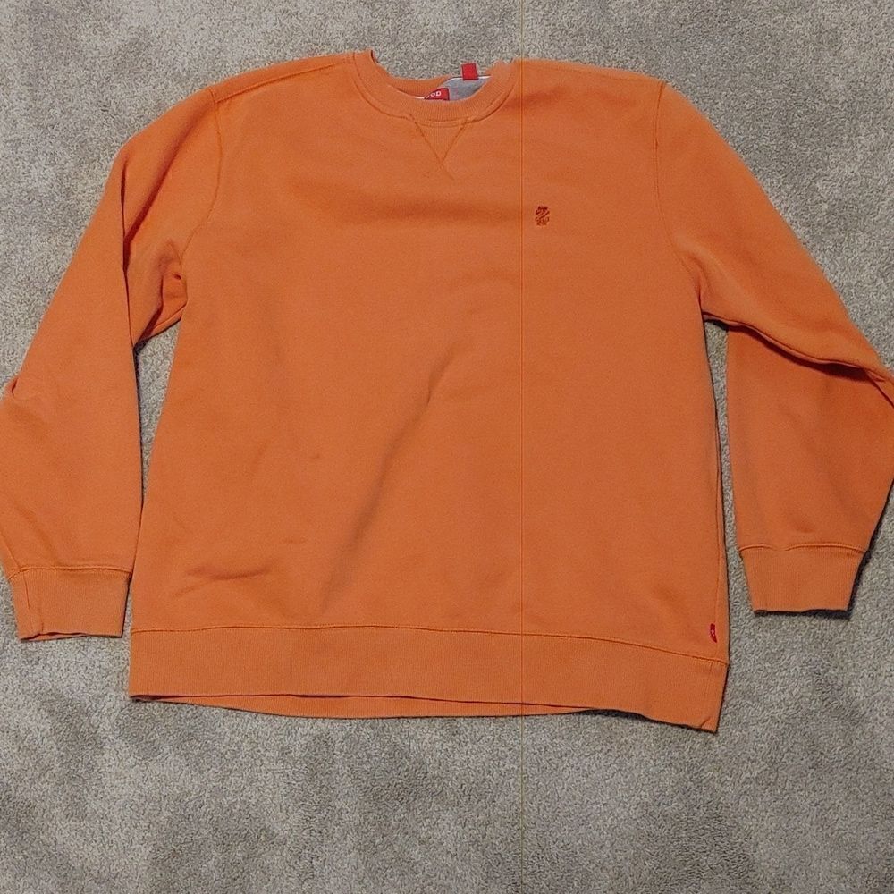 IZOD Men’s XL Orange Crewneck Sweatshirt Pullover Embroidered Logo